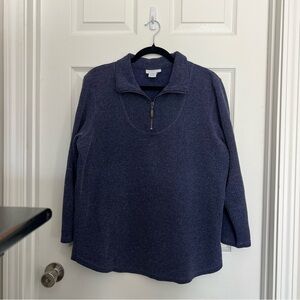 Avenue Dusty Periwinkle Quarter Zip Pullover | Size 14/16